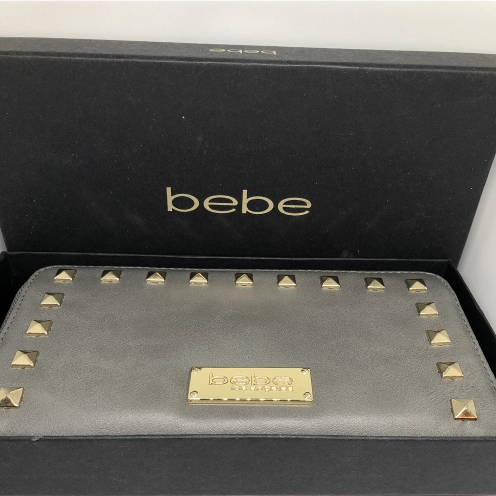 BEBE Jane Zip Around Grey Wallet (See Description)